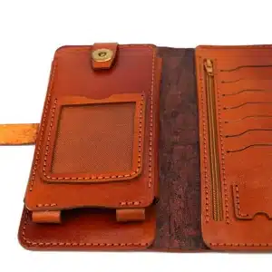 Handmade Natural Leather Wallet and Phone Holder